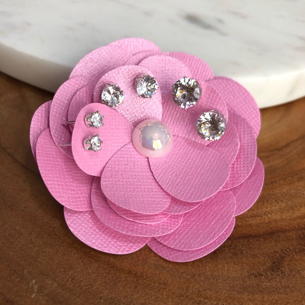 Cubic Zirconia Stud Earrings 3 Pairs - Picture 4 of 6